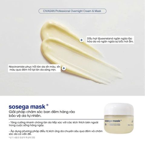 Civasan Sosega Mask - Mặt nạ ngủ hỗ trợ phục hồi và tái tạo da 50ml
