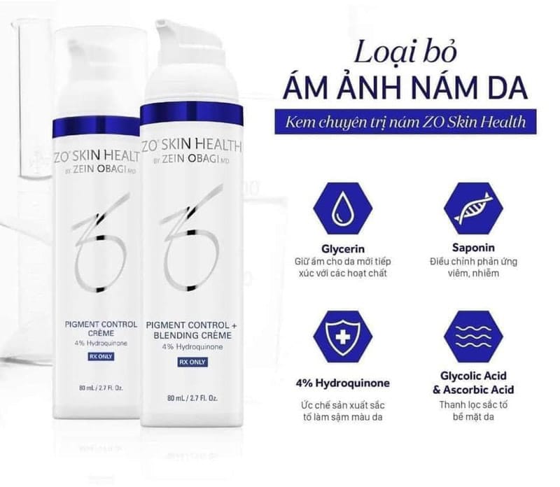 ZO SKIN HEALTH PIGMENT CONTROL CRÈME (4% HYDROQUINONE) - Kem trị nám chuyên sâu