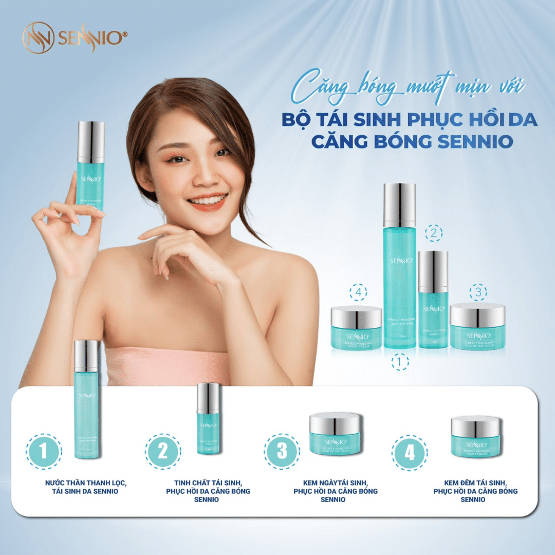  Bộ đôi sản phẩm dưỡng trắng bảo vệ phục hồi tái tạo da ban ngày Sennio SNO 670-22 