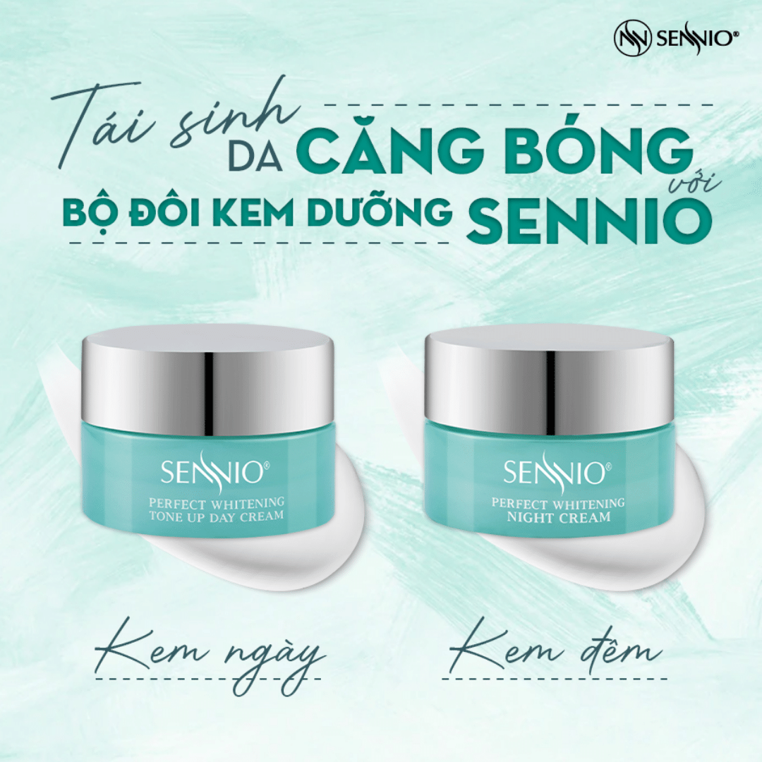 Bộ đôi sản phẩm cấp ẩm căng bóng phục hồi tái tạo dưỡng trắng da ban đêm Sennio SNO 670-21 