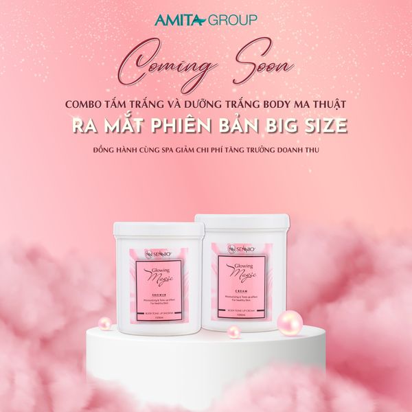  Kem body Sennio Glowing Magic Body Tone Up Cream dưỡng trắng da toàn thân 1000ml SNO 505 