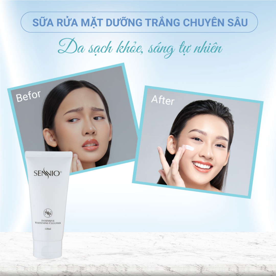  Sữa rửa mặt tạo bọt sạch sâu kiềm dầu cân bằng pH, bảo vệ hàng rào da 120ml Sennio Daily Cleanser dịu nhẹ cho da SNO 601 