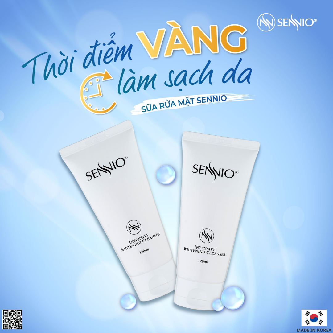  Sữa rửa mặt tạo bọt sạch sâu kiềm dầu cân bằng pH, bảo vệ hàng rào da 120ml Sennio Daily Cleanser dịu nhẹ cho da SNO 601 