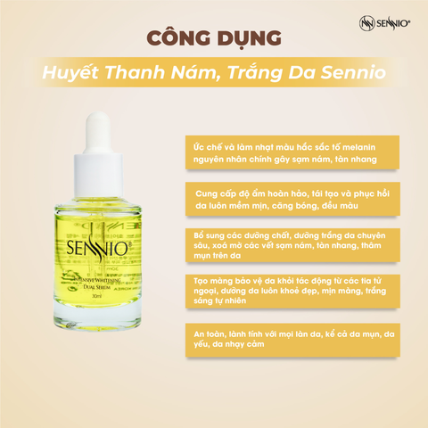  Bộ 2 sản phẩm dưỡng trắng da bảo vệ da mờ thâm nám, tàn nhang, ngăn tăng sắc tố melanin ngày Sennio Set 2 SNO 660-22 