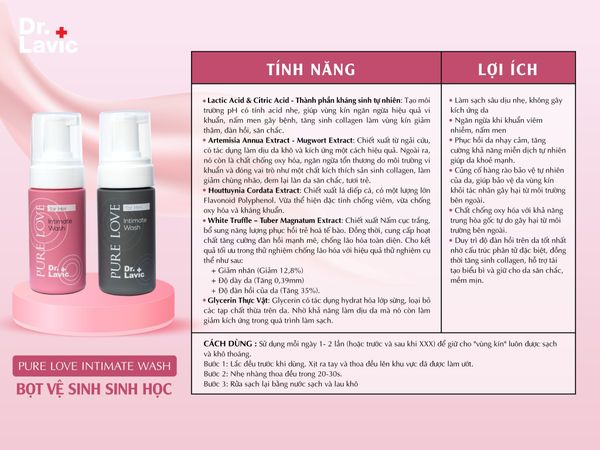  Dung dịch vệ sinh nam Dr.Lavic Pure Love Intimate Wash For Him dạng bọt thơm mát khử khuẩn tốt 100ml - DR939 