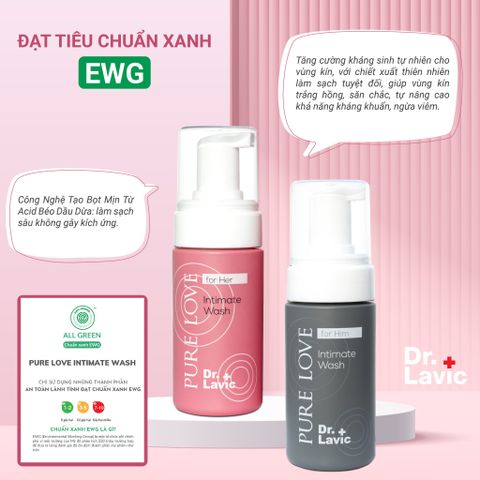  Dung dịch vệ sinh nam Dr.Lavic Pure Love Intimate Wash For Him dạng bọt thơm mát khử khuẩn tốt 100ml - DR939 