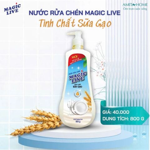  Nước rửa chén Hương Sữa Gạo giúp bát sáng bóng như mới, khử mùi, an toàn bảo vệ da 800g-3,6kg 