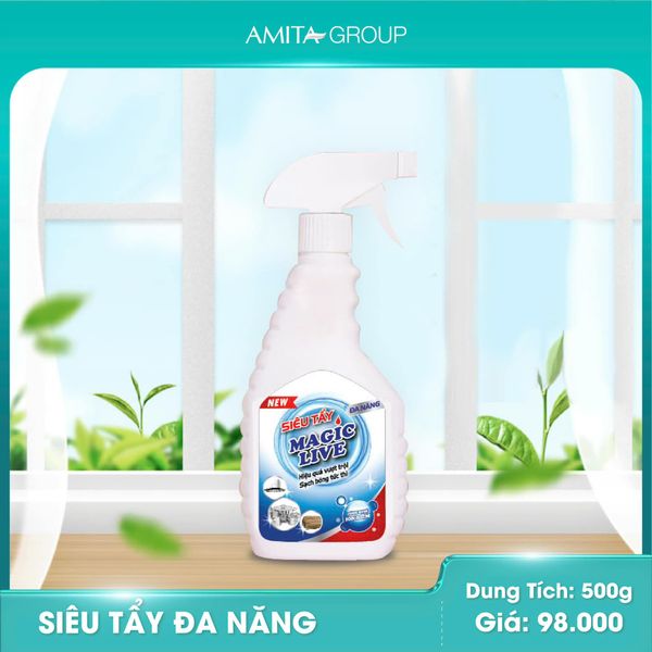  Siêu Tẩy Đa Năng Magic Live 500ml Loại bỏ các vết bẩn cứng đầu, an toàn với làn da 