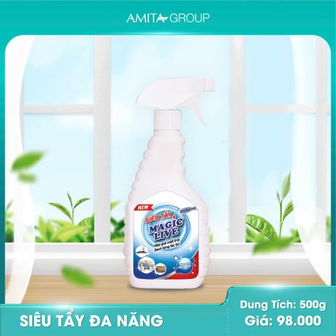  Siêu Tẩy Đa Năng Magic Live 500ml Loại bỏ các vết bẩn cứng đầu, an toàn với làn da 