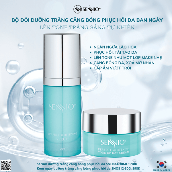  Bộ đôi sản phẩm cấp ẩm căng bóng phục hồi tái tạo dưỡng trắng da ban ngày Sennio SNO 670-20 