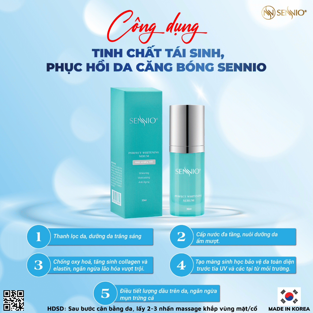  Bộ đôi sản phẩm cấp ẩm căng bóng phục hồi tái tạo dưỡng trắng da ban ngày Sennio SNO 670-20 