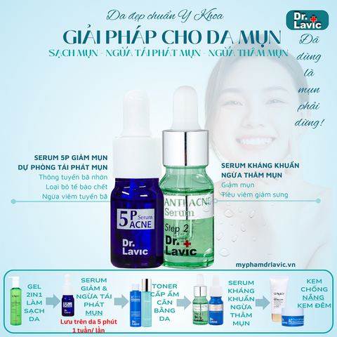  Serum Giảm Mụn Chăm Sóc Da, Thông Tuyến Bã, Tái Tạo Tuyến Bã Nhờn, Đẩy Mụn Dr.Lavic 5P Ance Serum DR907 