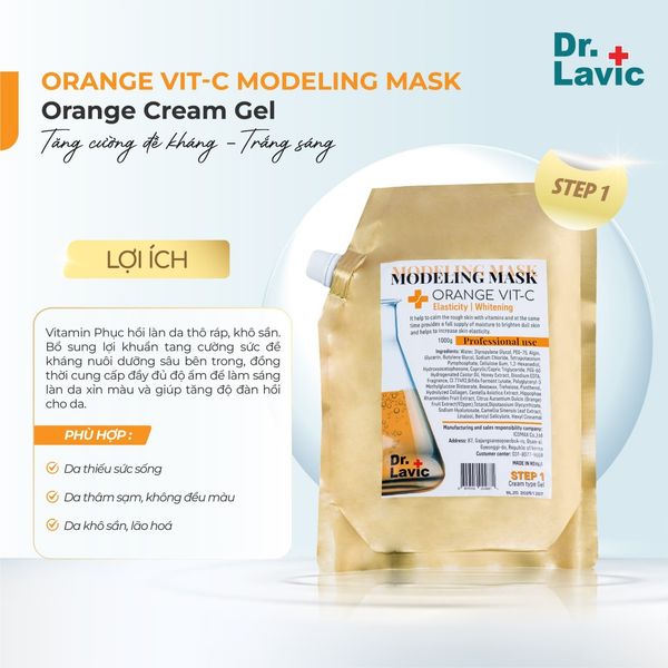  Mặt nạ dưỡng trắng làm sáng da Dr.Lavic Modeling Mask Orange Vit-C SNO839 