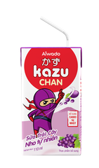 Sữa trái cây Aiwado Kazu Chan - Nho tự nhiên (thùng 48 hộp 110ml)