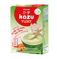 Bột ăn dặm Aiwado Kazu Yumy cà rốt, cải xoăn 200g