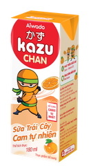 Sữa trái cây Aiwado Kazu Chan - Cam tự nhiên (thùng 48 hộp 180ml)