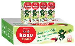 Sữa trái cây Aiwado Kazu Chan - Trái cây tổng hợp (thùng 48 hộp 180ml)