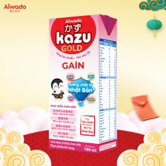 Sữa bột pha sẵn Aiwado Kazu Gain Gold 180ml - thùng 48 hộp (cho bé trên 12 tháng tuổi)