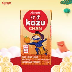 Sữa chua uống Aiwado Kazu Chan - Cam tự nhiên (thùng 48 hộp 110ml)