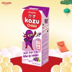 Sữa trái cây Aiwado Kazu Chan - Nho tự nhiên (thùng 48 hộp 180ml)