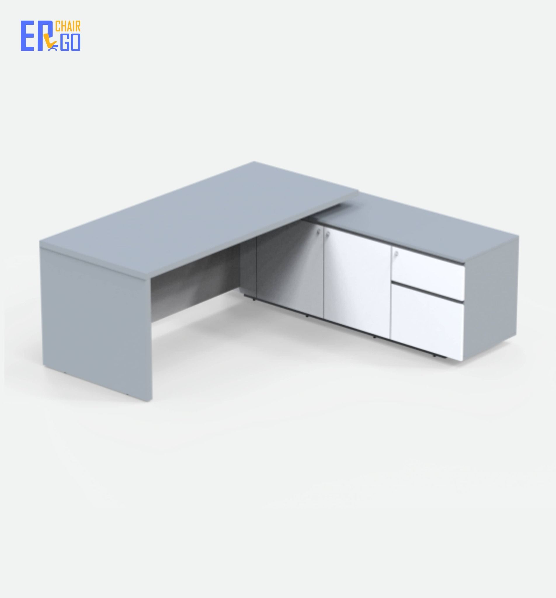  Bàn lãnh đạo liền tủ E-Woodie BGD01-2018 (Bàn 2000x800x750 mm, Tủ 1800x450x630 mm) 