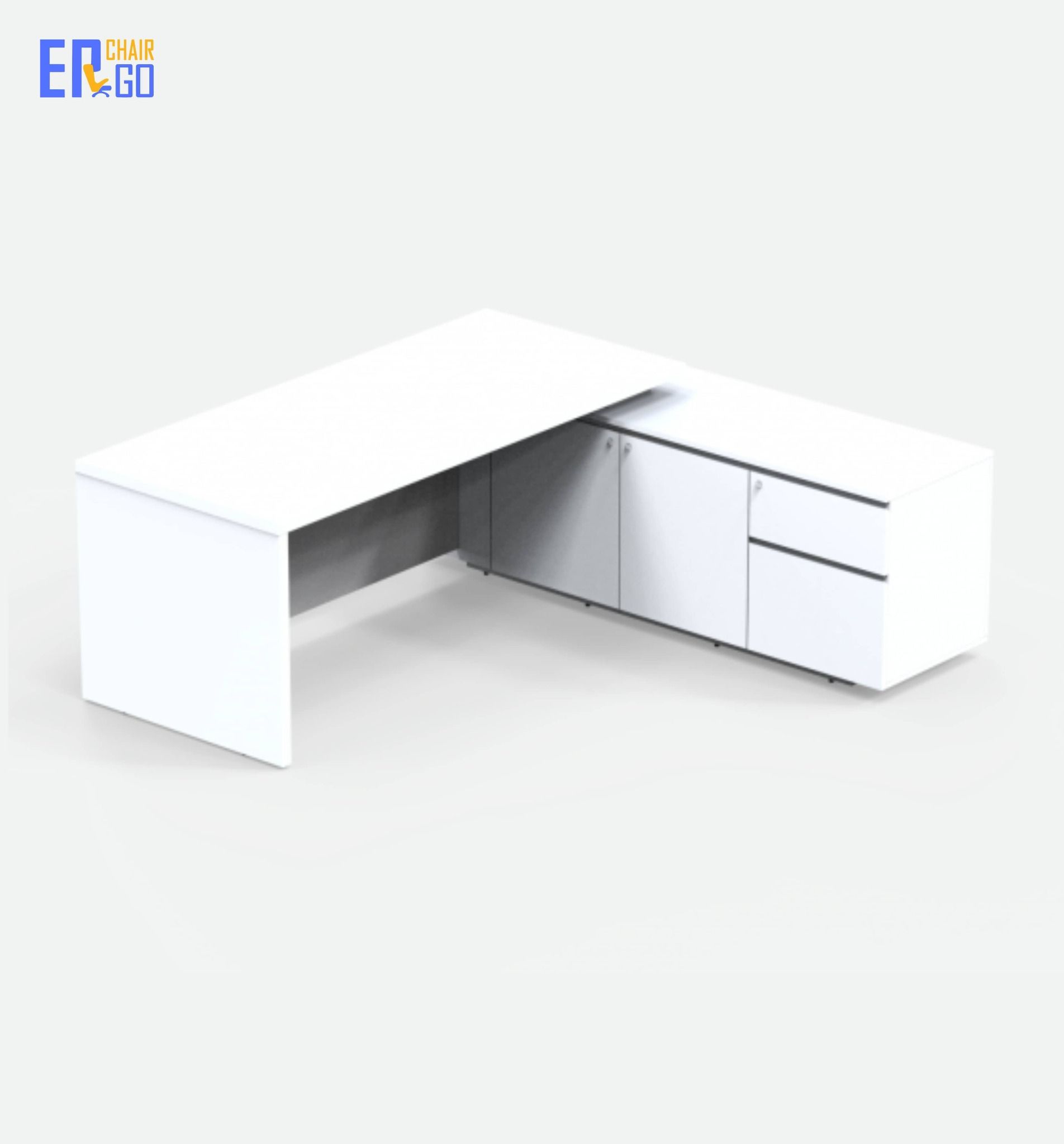  Bàn lãnh đạo liền tủ E-Woodie BGD01-2018 (Bàn 2000x800x750 mm, Tủ 1800x450x630 mm) 