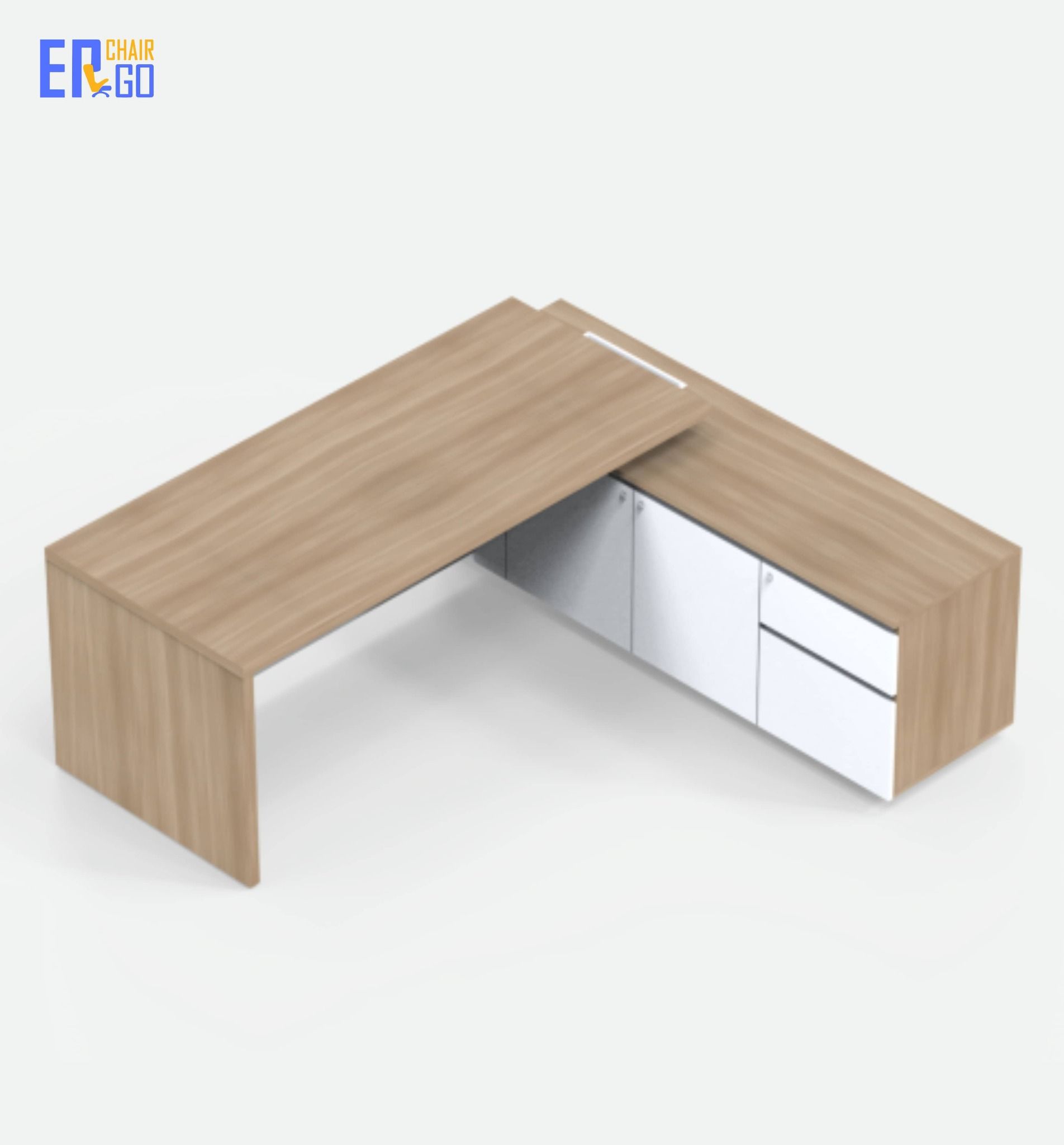  Bàn lãnh đạo liền tủ E-Woodie BGD01-2018 (Bàn 2000x800x750 mm, Tủ 1800x450x630 mm) 