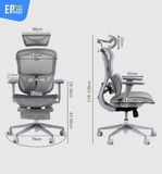  Ghế Công Thái Học Gami Crom bản thường màu Xám 2025 (tùy chọn gắn thêm gác chân) 