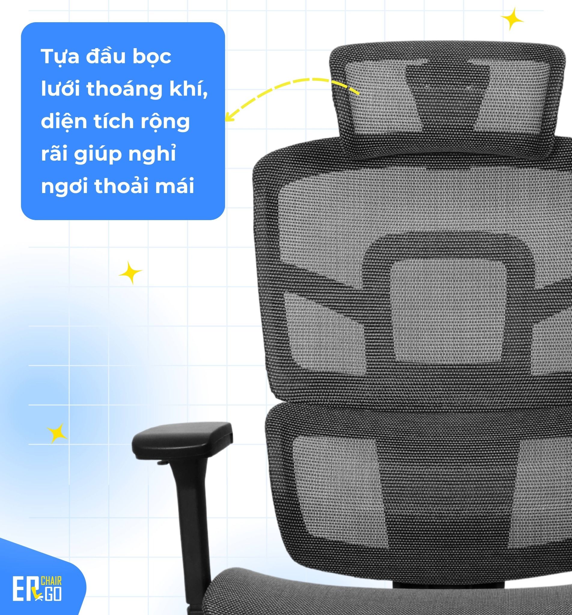  Ghế Công Thái Học Sẵn Gác Chân EA01 