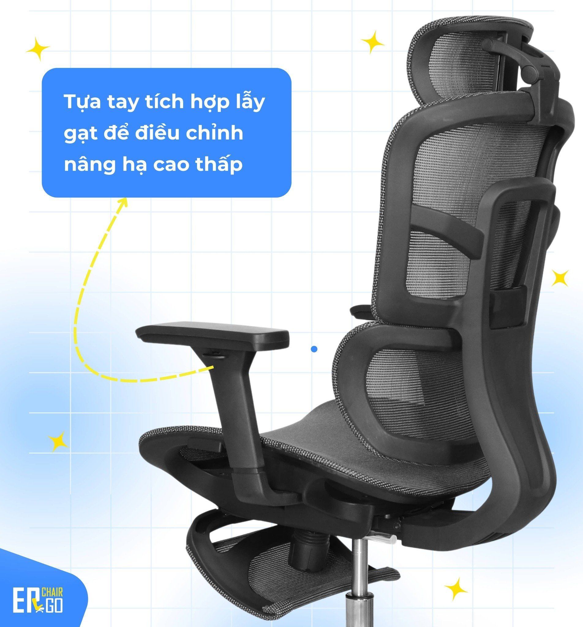  Ghế Công Thái Học Sẵn Gác Chân EA01 