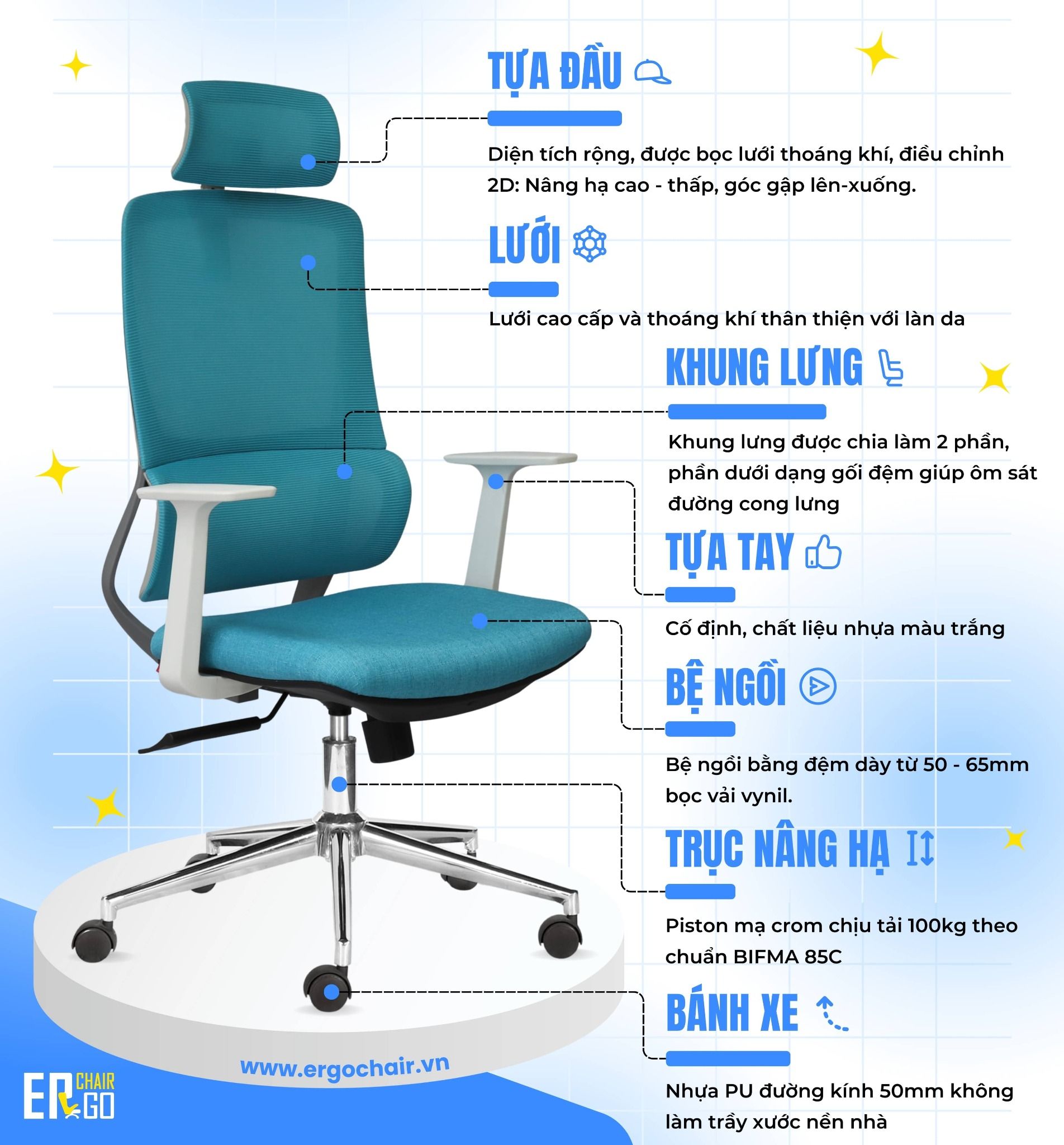  Ghế Công Thái Học EA02 