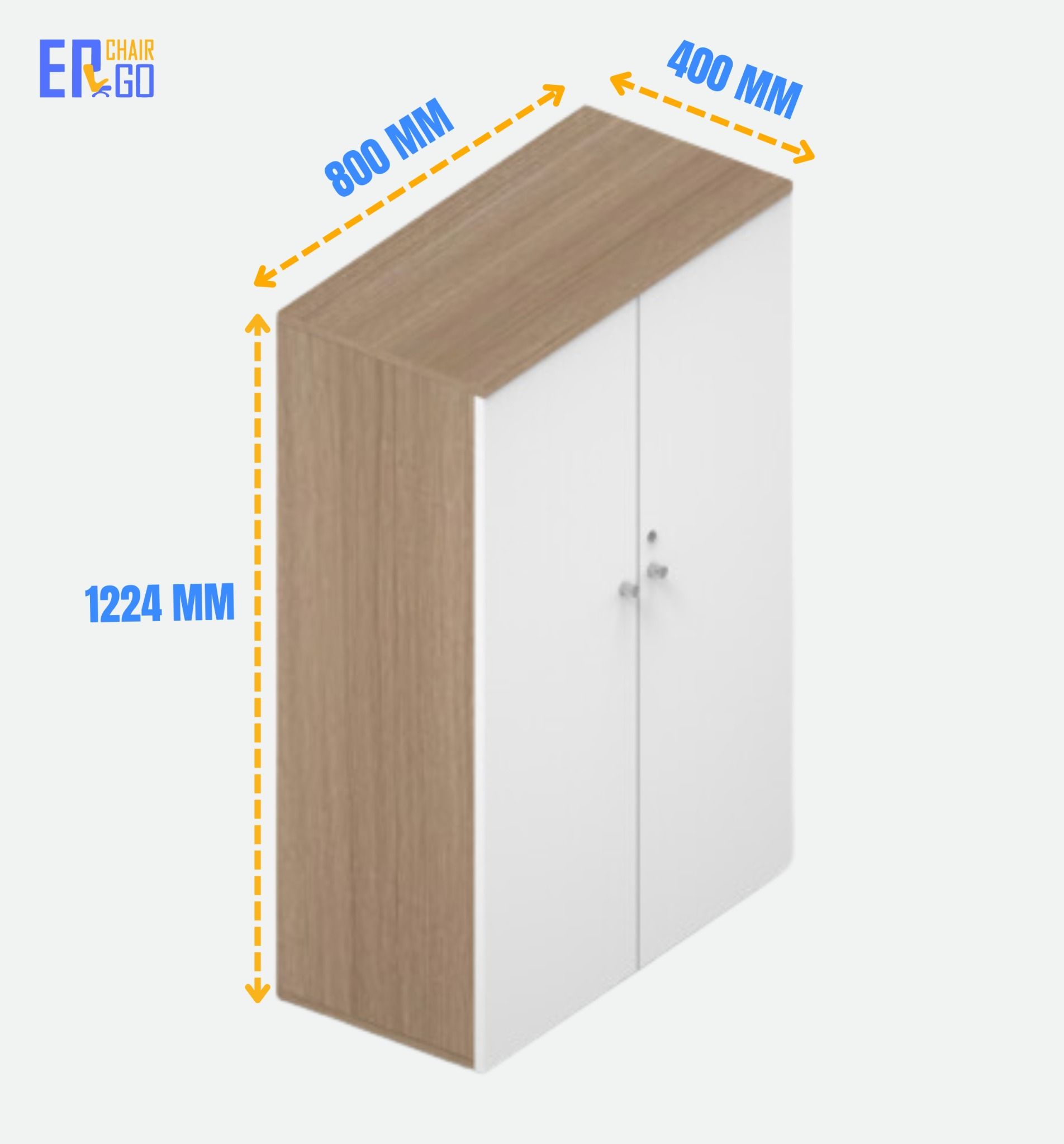  Tủ hồ sơ trung có cửa MC-1224-02 (W800 x D400 x H1224mm) 