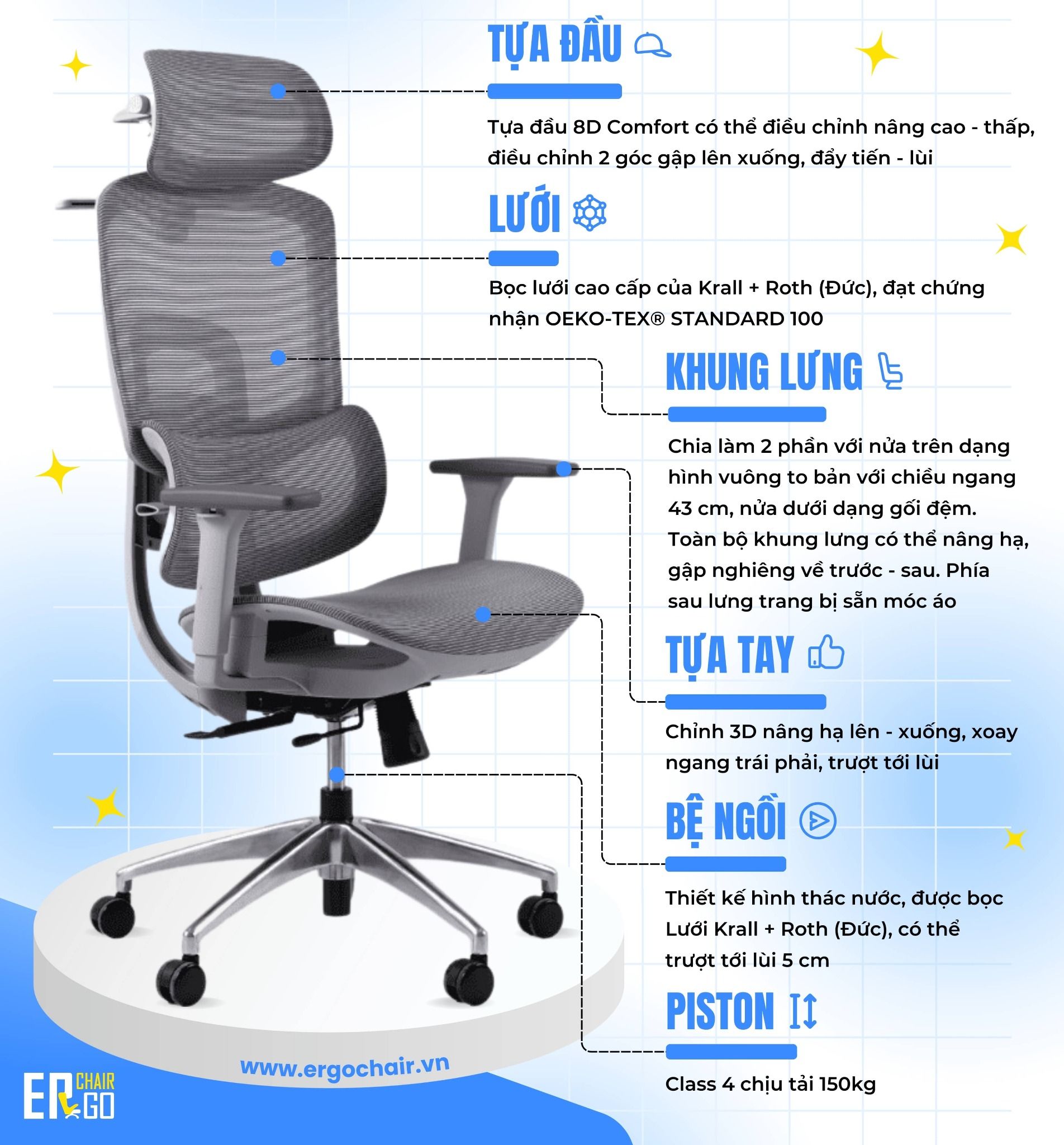  Ghế công thái học Gami Metic 