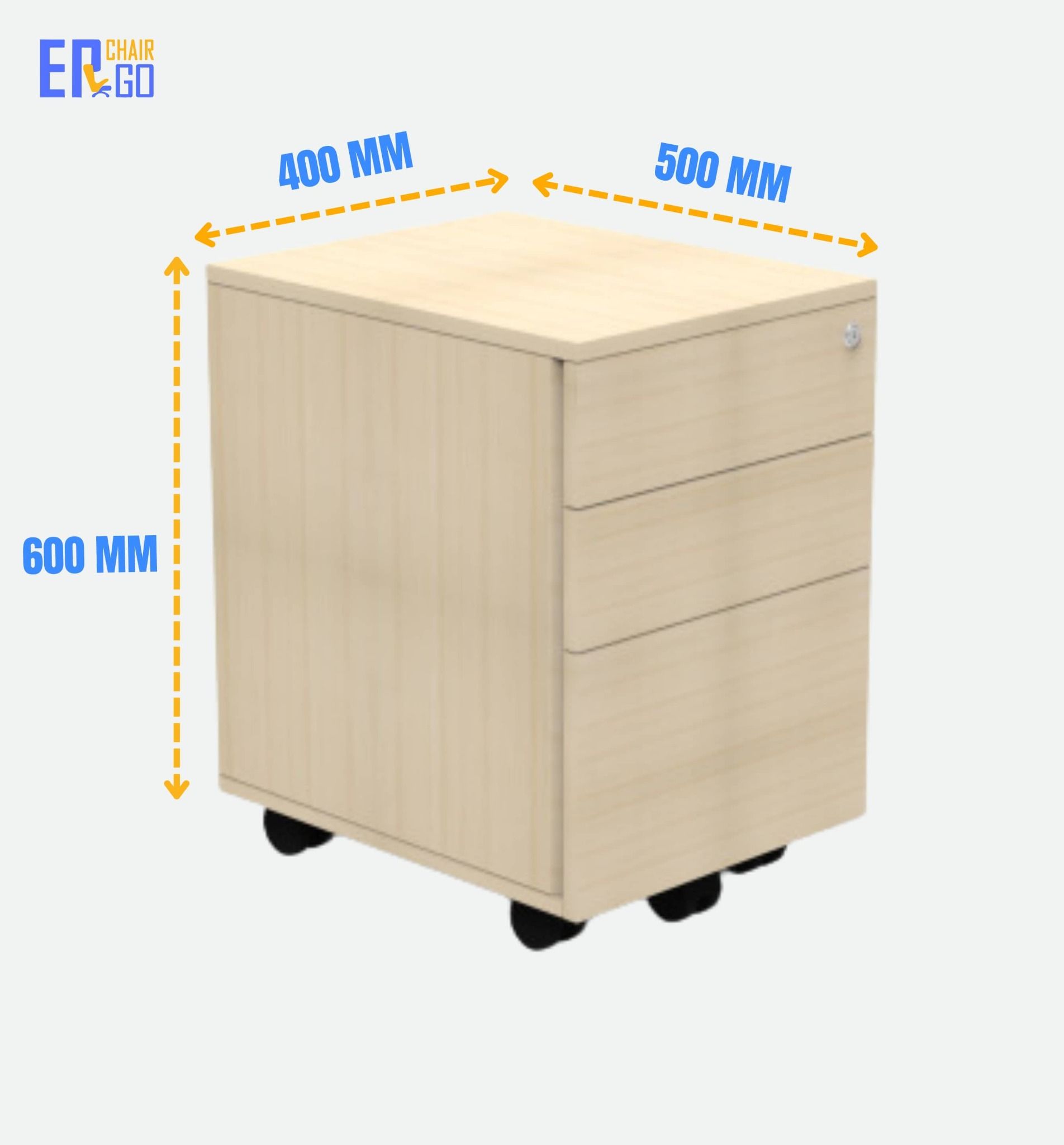  Tủ di động 3 ngăn MB01 (W400 x D500 x H600mm) 