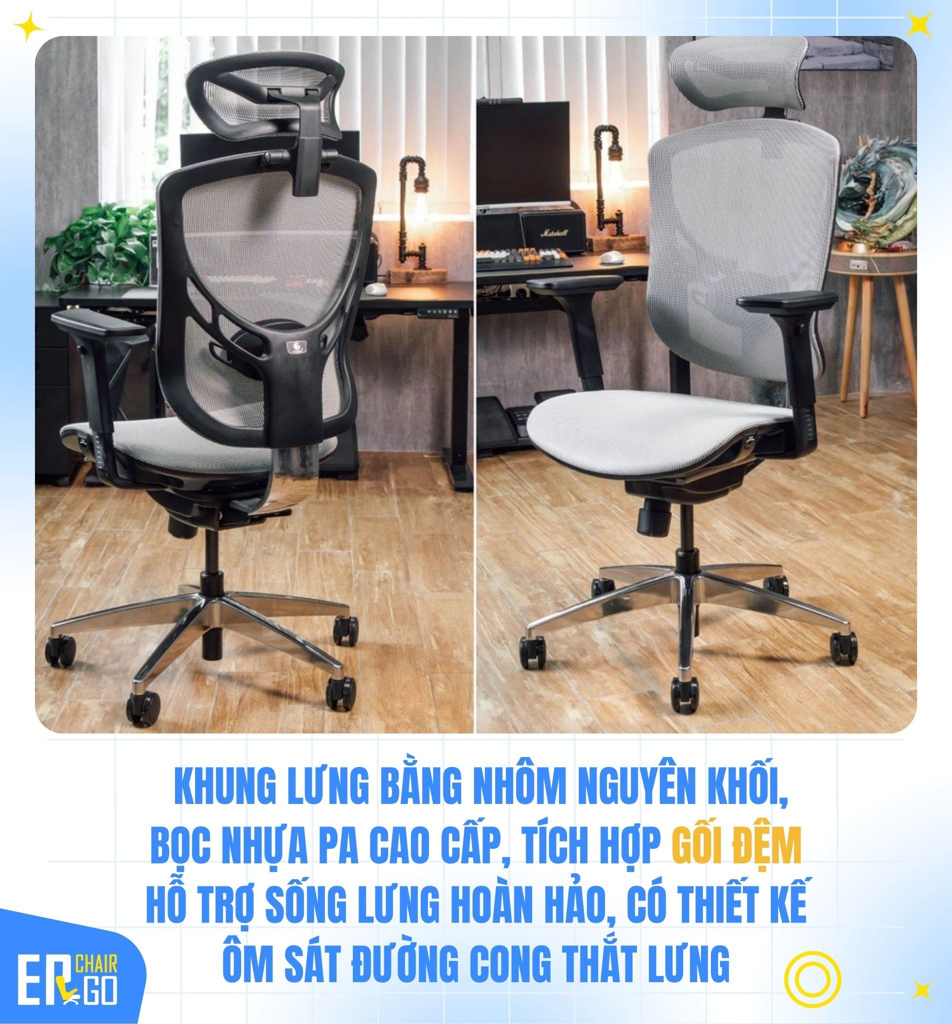  Ghế Công Thái Học GTChair I-VINO MT (Bảo hành 12 năm) 