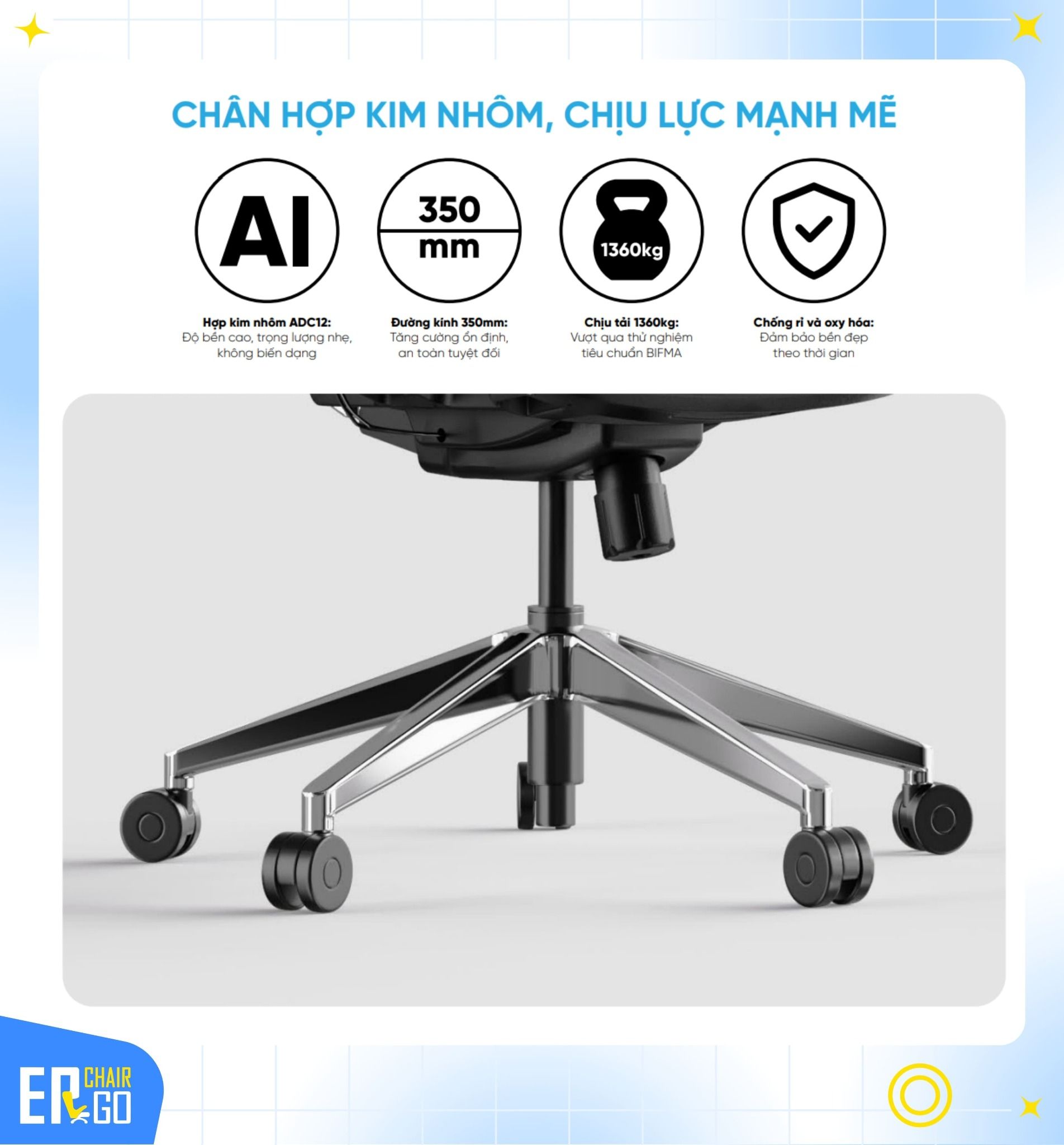  Ghế Công Thái Học GTChair I-VINO MT (Bảo hành 12 năm) 