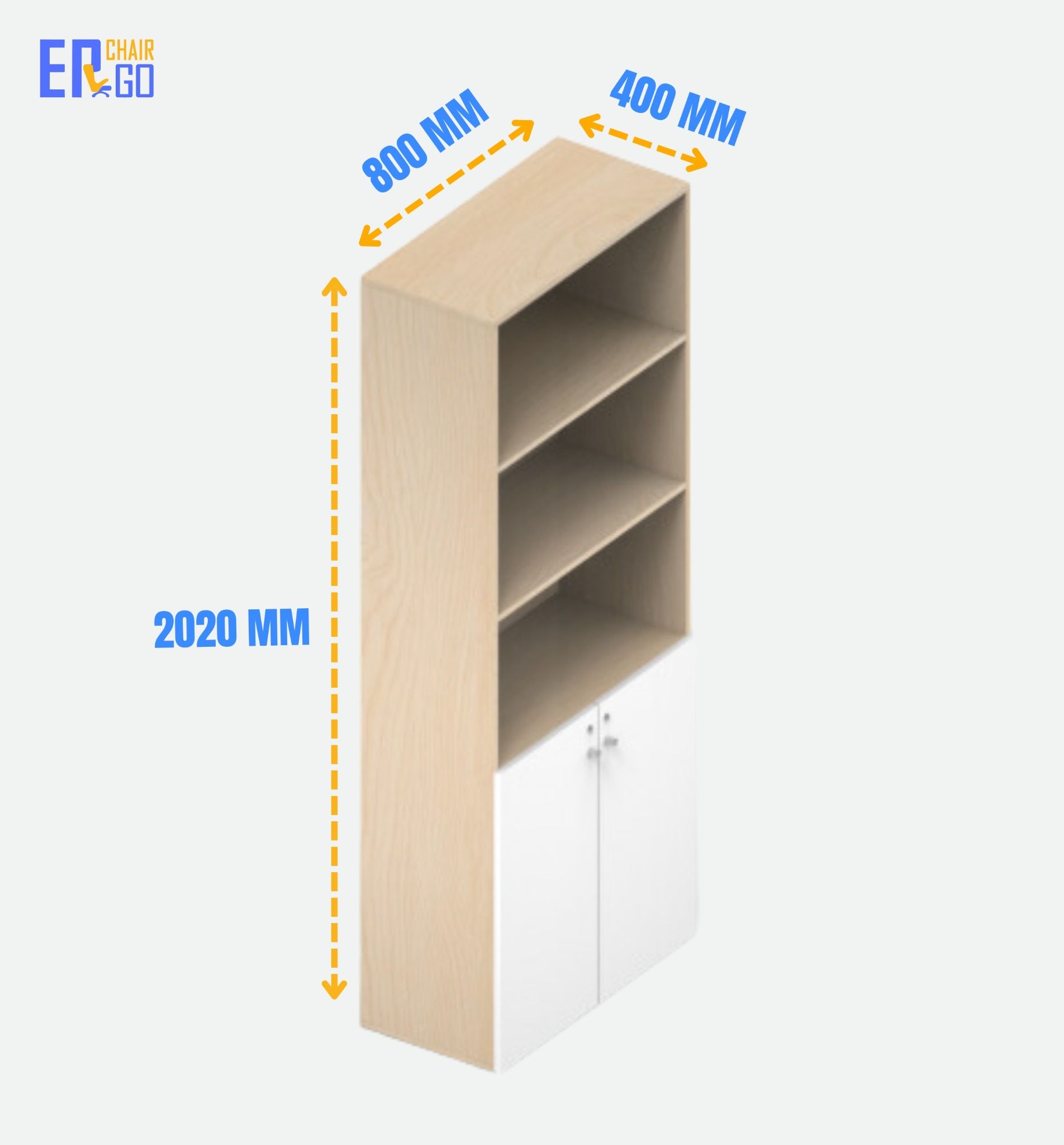  Tủ hồ sơ cao HC-2020-03 (W800 x D400 x H2020mm) 