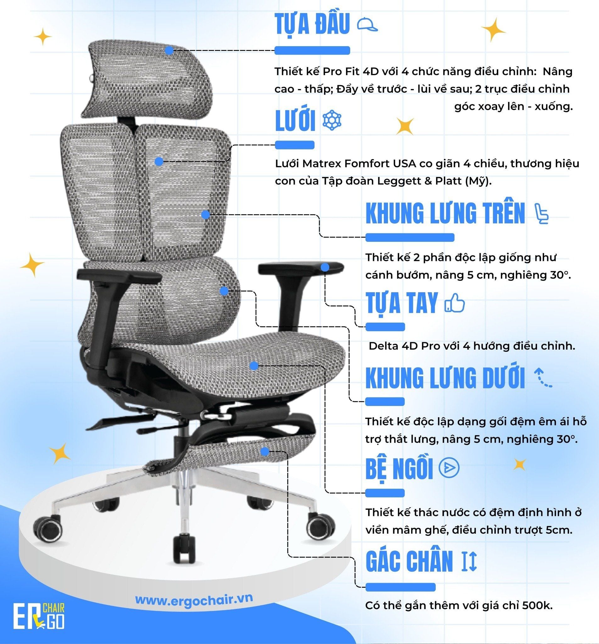  Ghế Công Thái Học UpGen Revolution bản nâng cấp 2025 