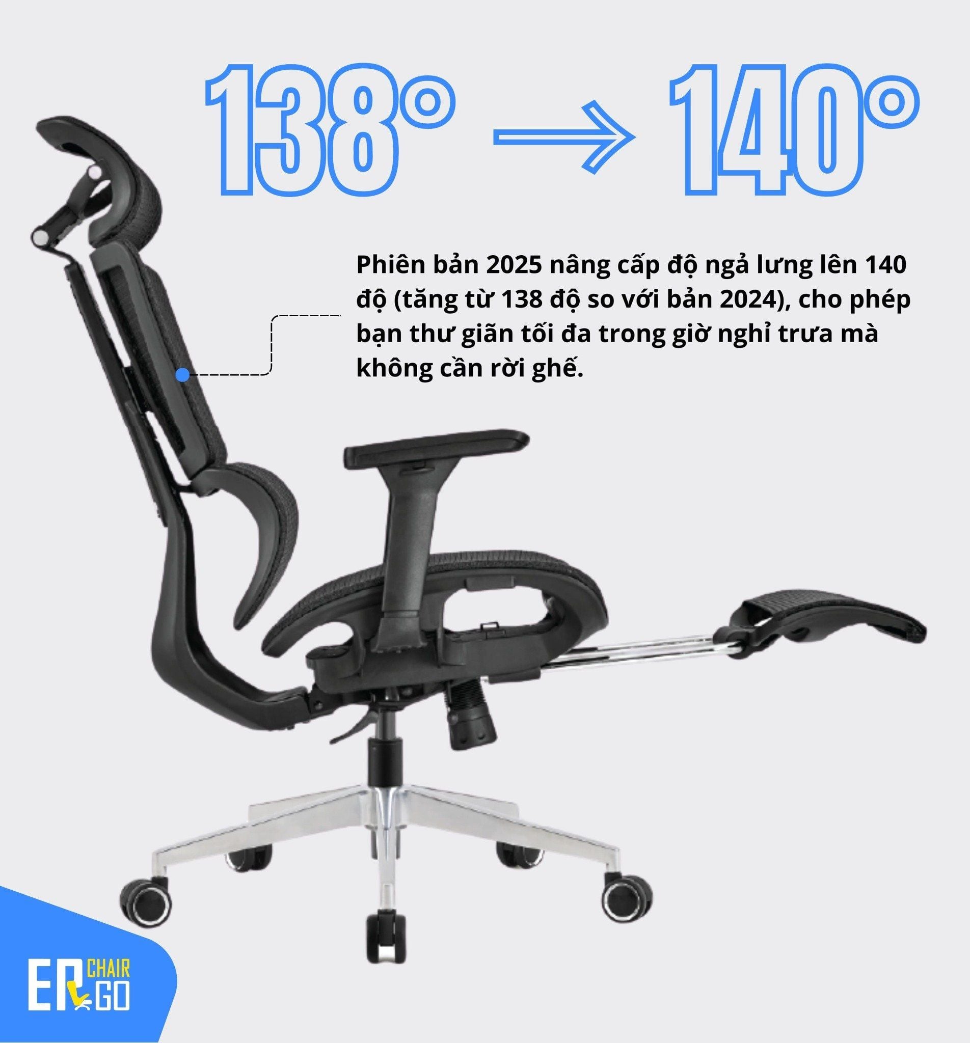  Ghế Công Thái Học UpGen Revolution bản nâng cấp 2025 