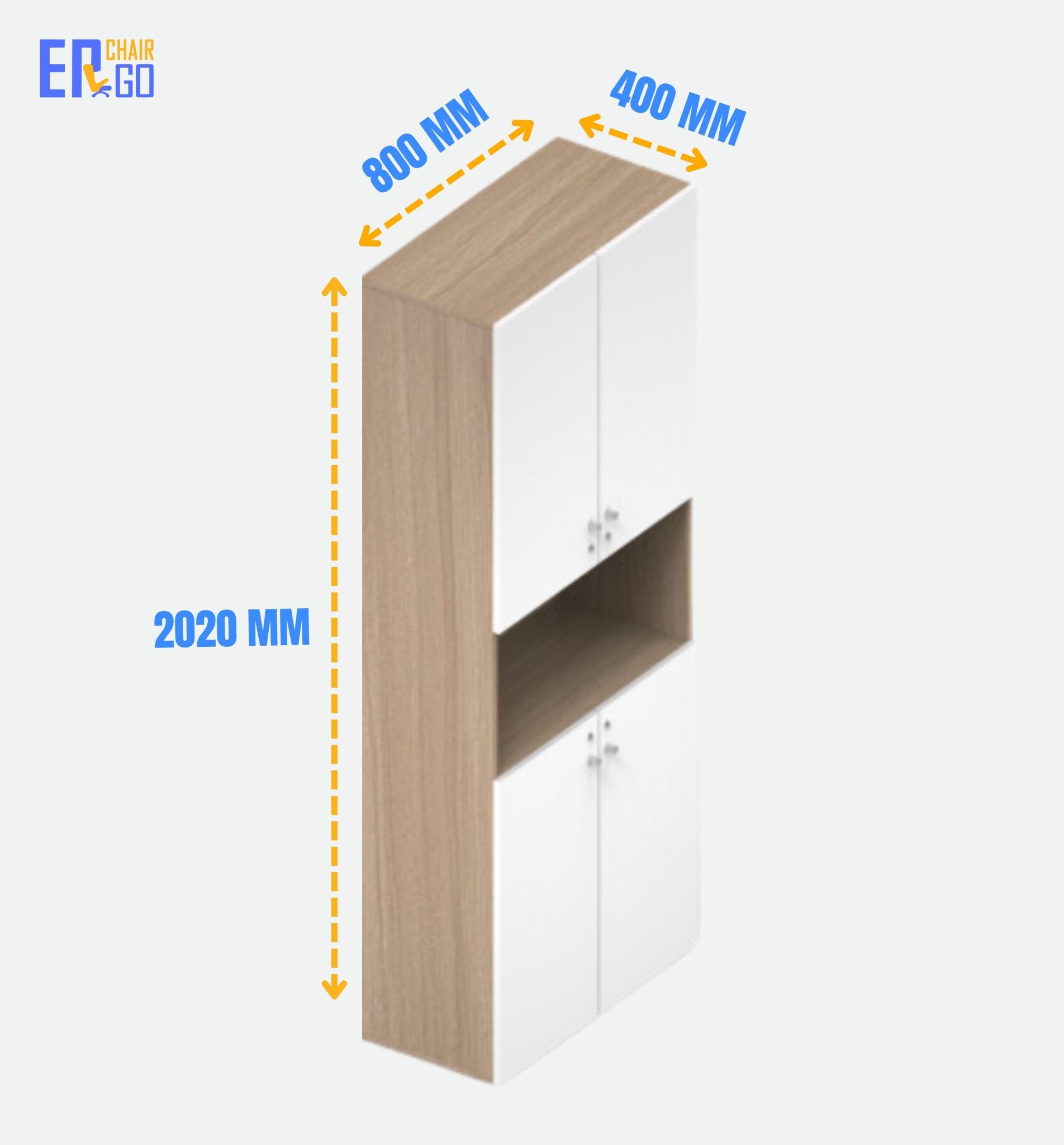  Tủ hồ sơ cao HC-2020-04 (W800 x D400 x H2020mm) 