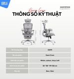  Ghế Công Thái Học Gami Crom bản thường màu Xám 2025 (tùy chọn gắn thêm gác chân) 