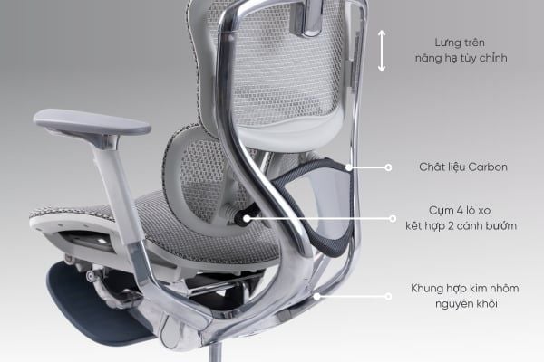  Ghế Công Thái Học Gami Crom bản Pro (tùy chọn gắn thêm gác chân) 