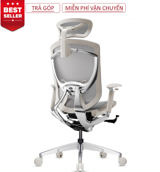  Ghế Công Thái Học Ergonomic IFIT Smile màu Grey (Trắng Xám) 