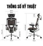  Ghế Ergonomic Công Thái Học Marrit Xám Bản 5D 2023 (Tặng Phụ Kiện Mắc Áo) 