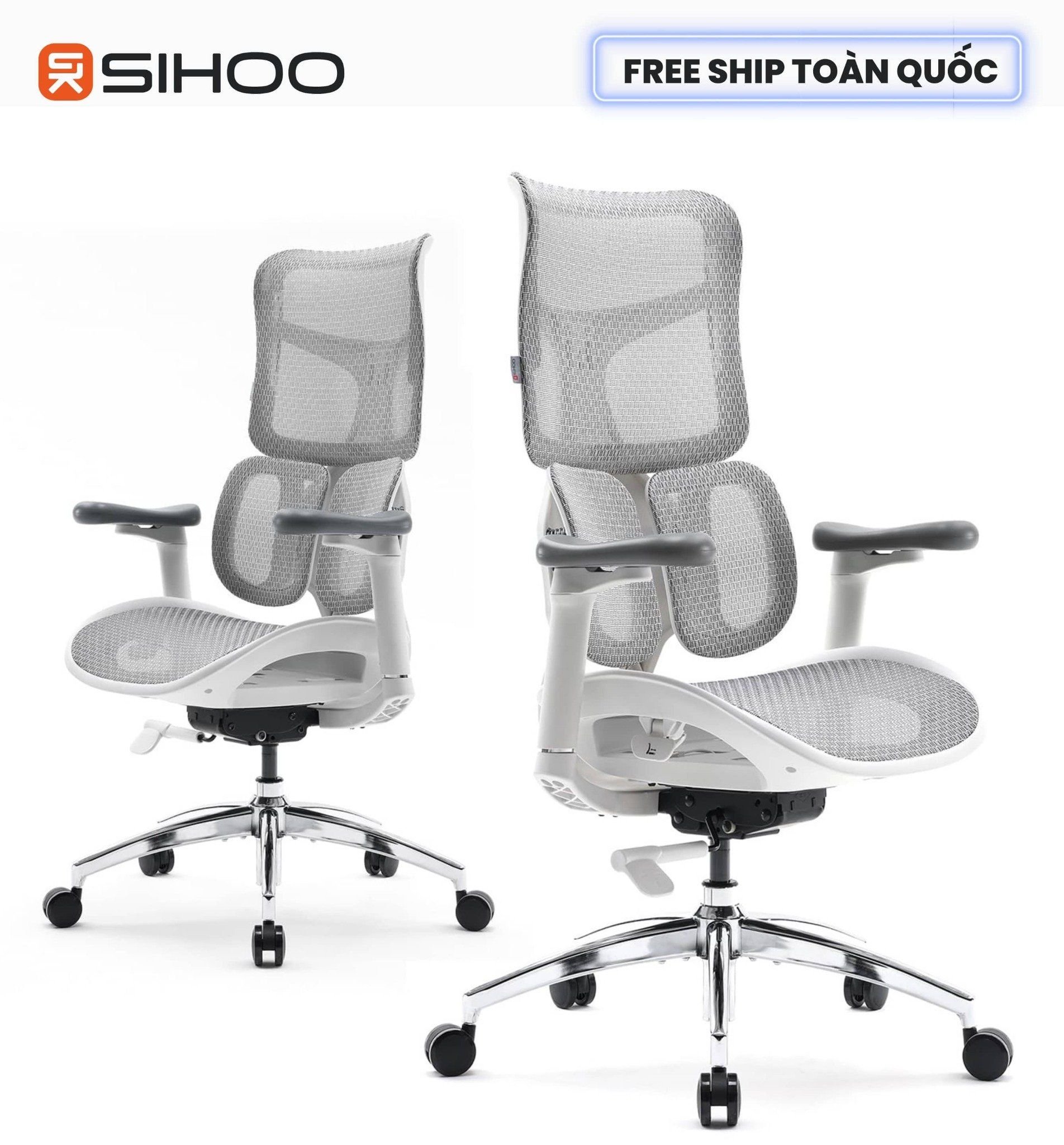  Ghế Công Thái Học Sihoo Doro S100 Ergonomic Chair (tặng kèm gác chân) 