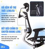  Ghế Ergonomic Công Thái Học Marrit Trắng Xám Bản 5D 2023 (Tặng Phụ Kiện Mắc Áo) 