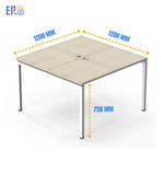  Bàn văn phòng cụm 2 chỗ E-Square BCS-1212 (1200x1200x750 mm) 