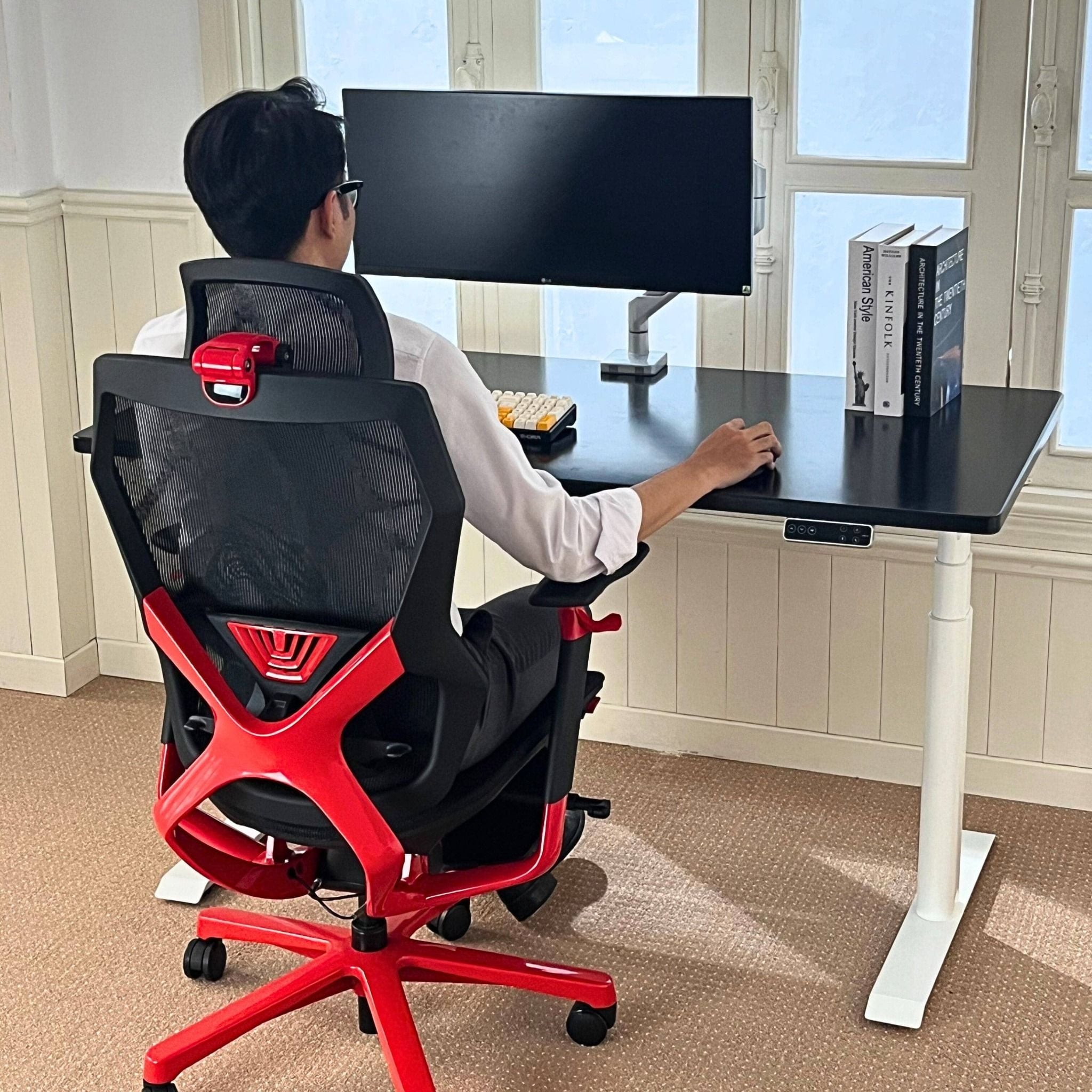  Ghế Công Thái Học Ergonomic X-Men Xeno Màu Đỏ (Có kê chân) 