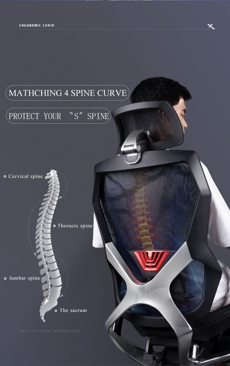  Ghế Công Thái Học Ergonomic X-Men Xeno Màu Đỏ (Có kê chân) 