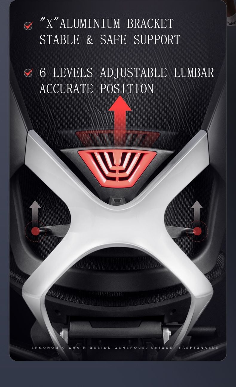  Ghế Công Thái Học Ergonomic X-Men Xeno Màu Đỏ (Có kê chân) 